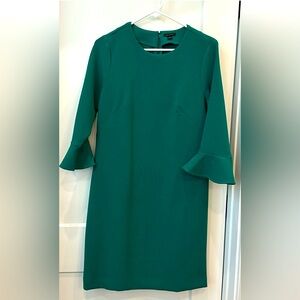 Ann Taylor Bell Sleeve Green Sheath Dress (6)